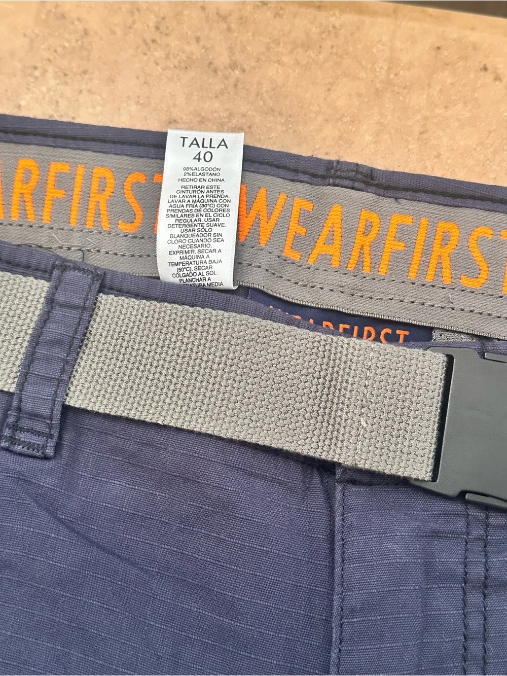 Men's Navy Cargo Shorts with Web Belt